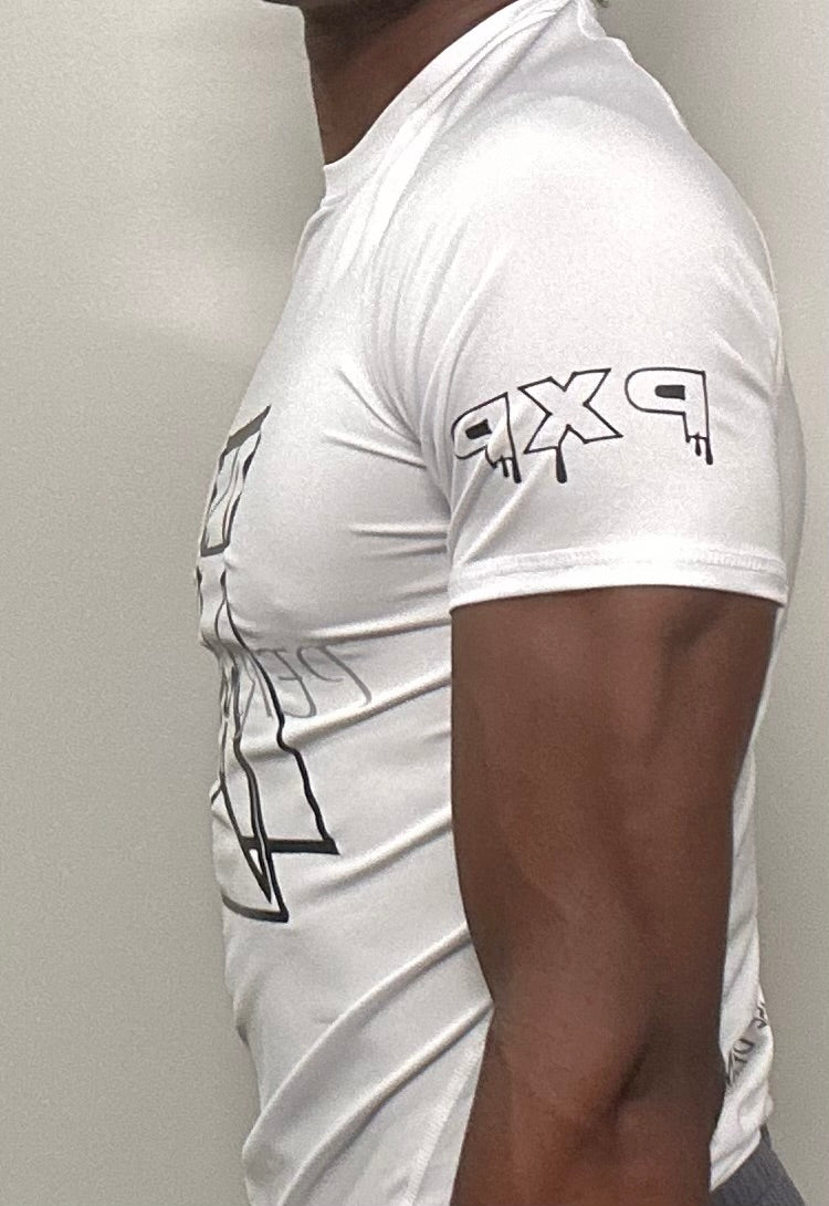 PXP white persevere compression shirt